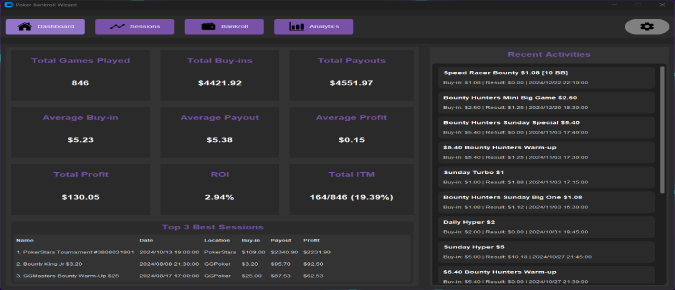 Poker Bankroll Tracker screenshot 1